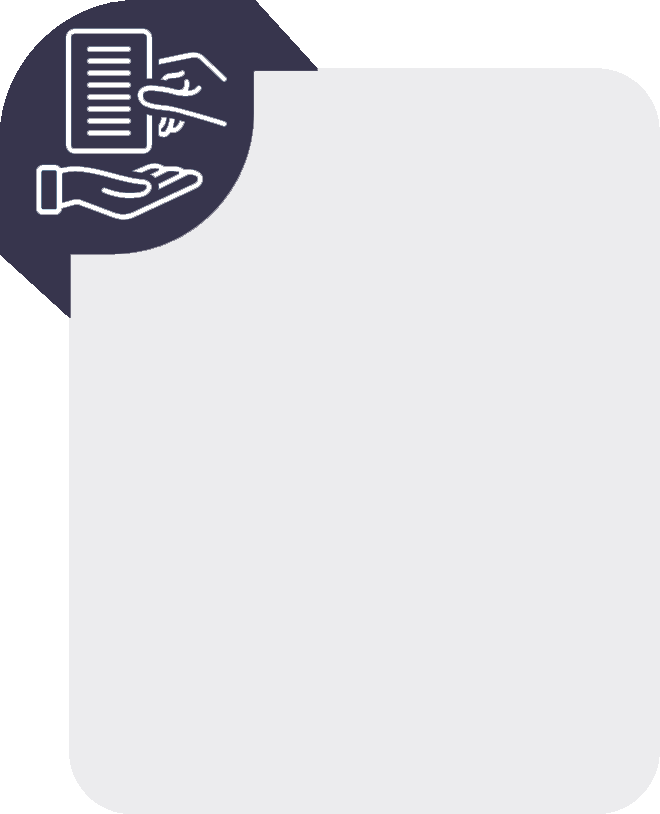 icon of two hands exchanging Home Sleep Test documents