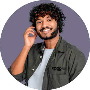 male model portraying a CPAP Supply USA customer service representative