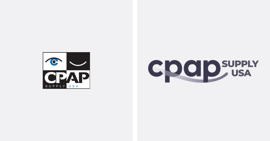 Former and new CPAP Supply USA logo side by side